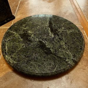 Lazy Susan 12 inch diameter green marble. Great for center of kitchen table.